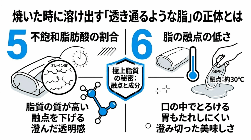 焼いた時に溶け出す「透き通るような脂」の正体とは
